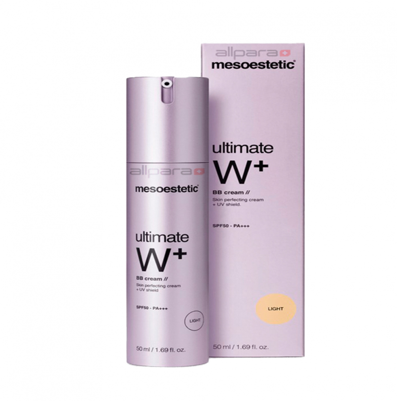 Kem trang điểm dưỡng trắng Mesoestetic Ultimate W+ Whitening BB Cream Light SPF50
